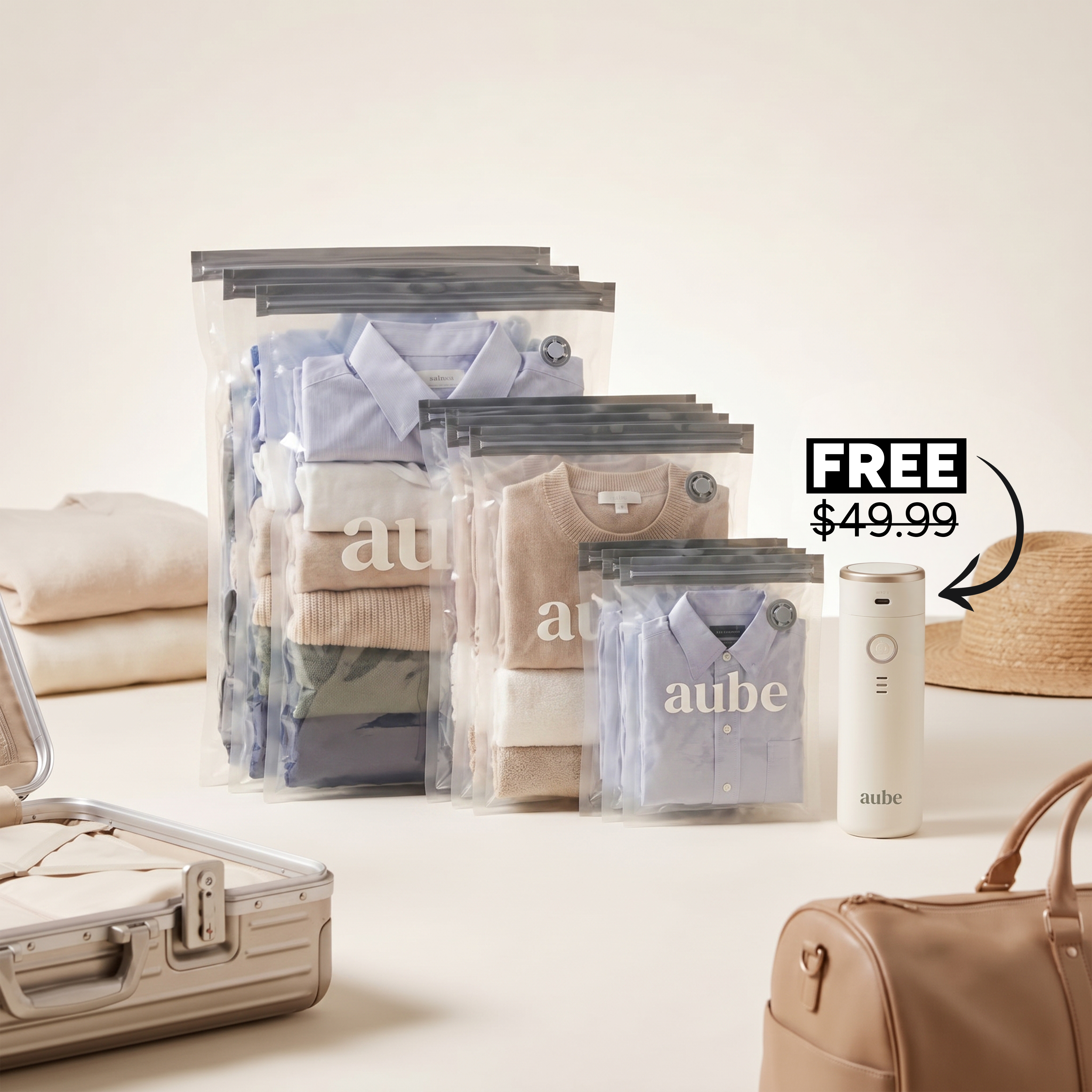 Aube® Vacuum Bag Pack Travel Set